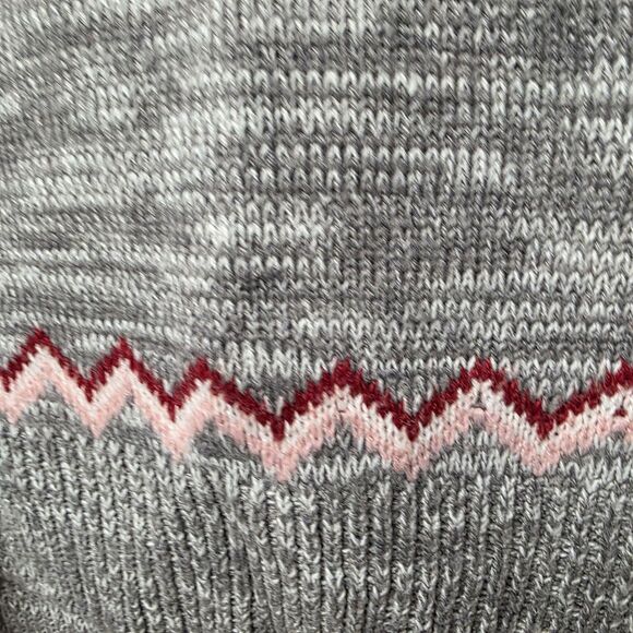 Vintage Canada Weather Gear Sweater Size L Gray Red Snowflake Fair Isle Ski - Picture 5 of 8